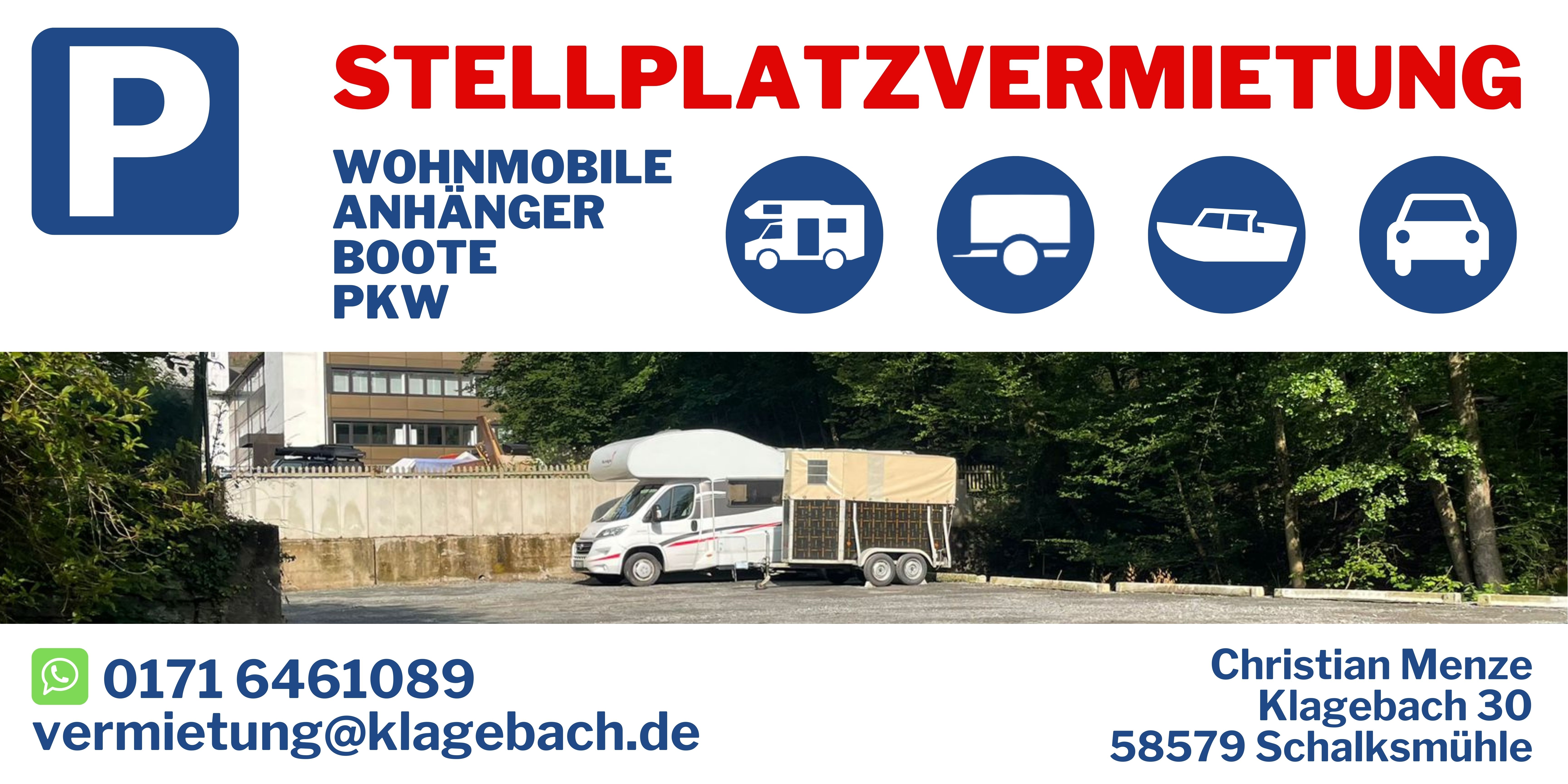 Vermietung Stellplätze in Klagebach